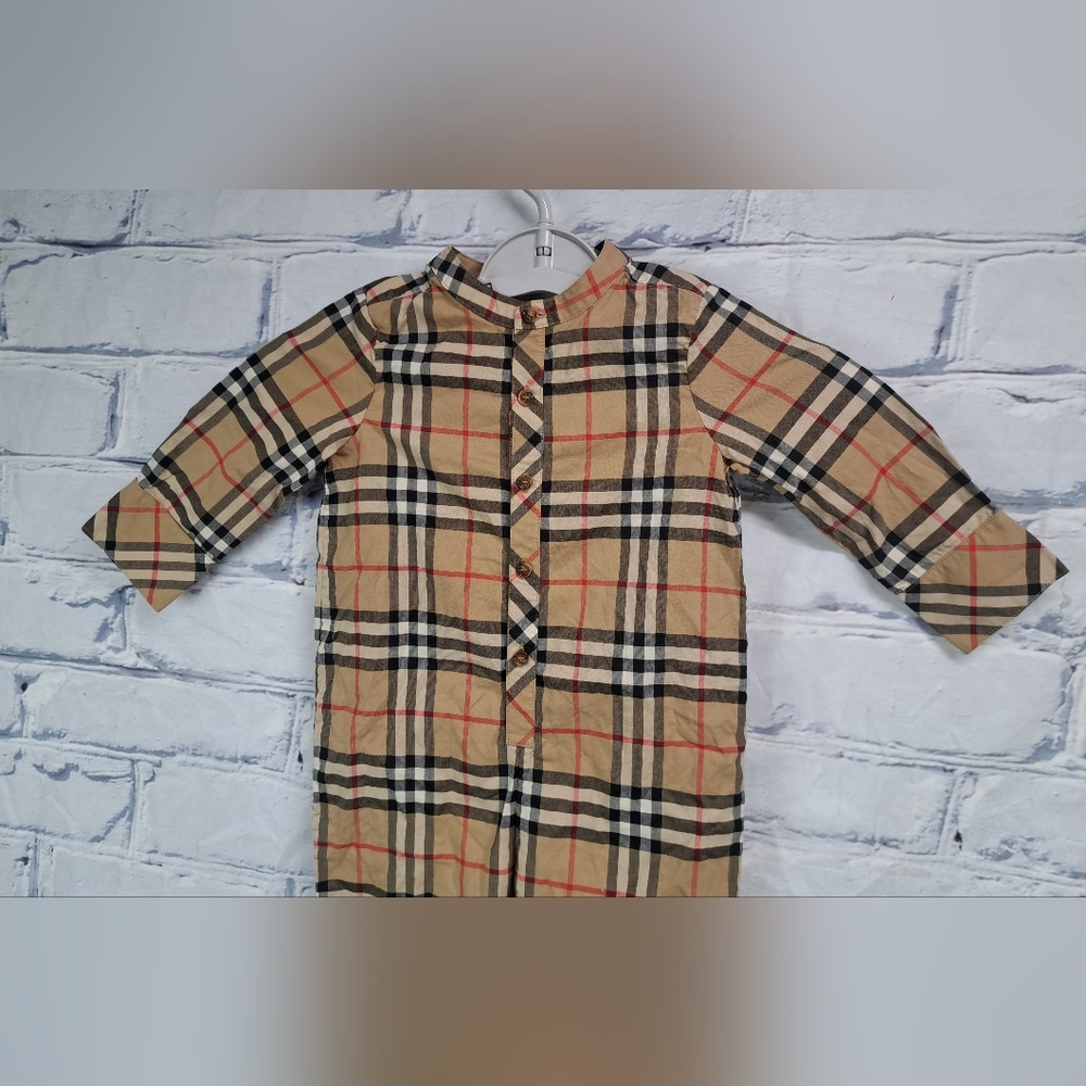Burberry Baby One Piece Full Jumpsuit Bodysuit Iconic Nova Check Size 18M 65cm - Picture 5 of 12